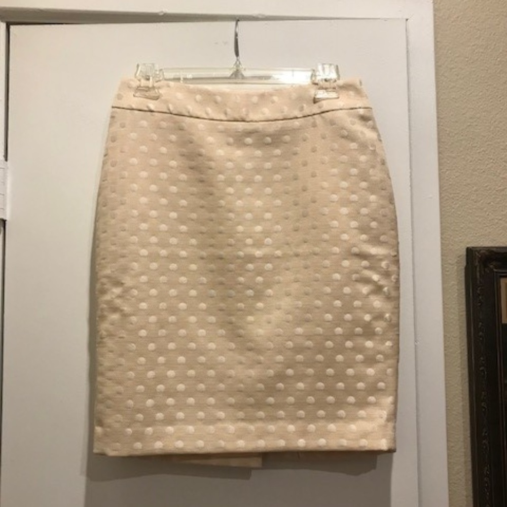 Ann Taylor Cream Polka Dot Skirt